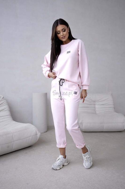 Komplet dresowy masełkowy min min, jasny róż