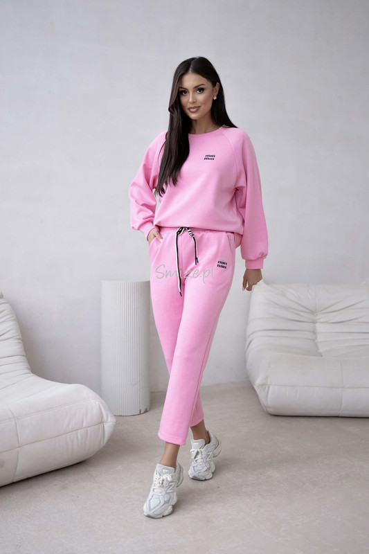 Komplet dresowy masełkowy min min, różowy