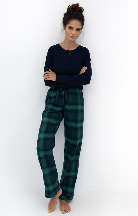 Piżama damska z długim rękawem i długimi spodniami - CASSANDRA, SENSIS