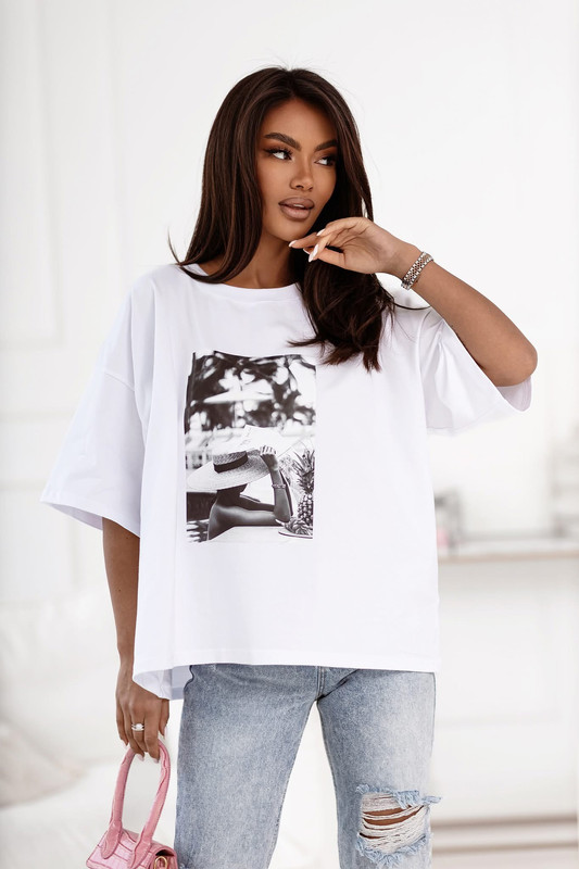 T-shirt oversize Kapelusz Madame Sue