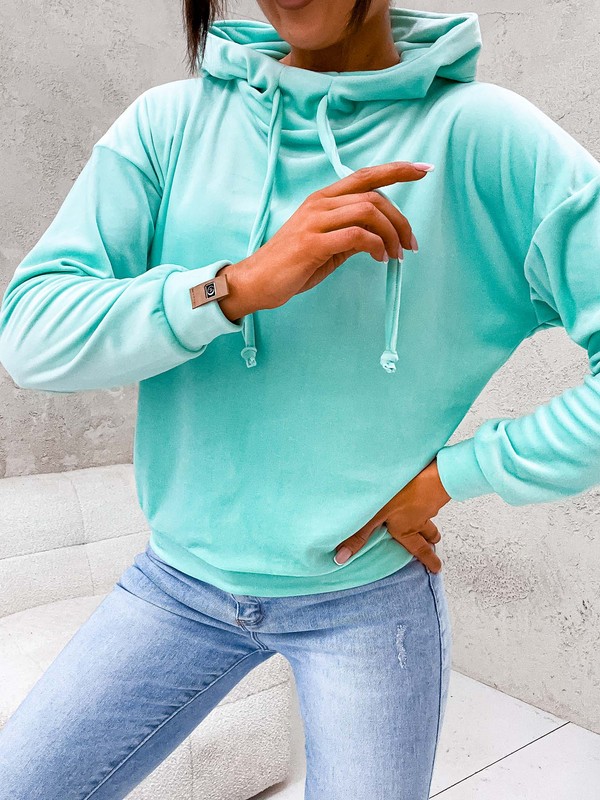 Welurowa bluza Hoodie