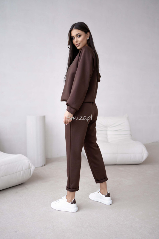 Komplet dresowy masełkowy min min, czekoladowy
