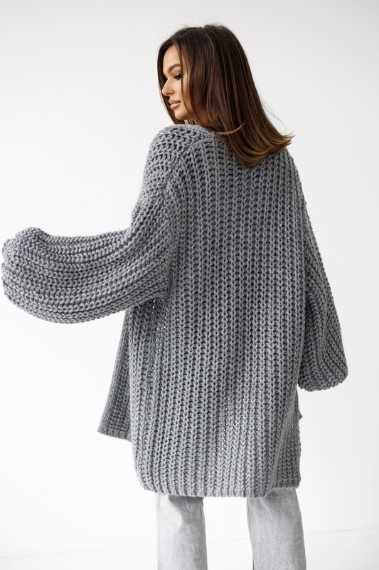 Sweter Kardigan LORI szary Madame Sue