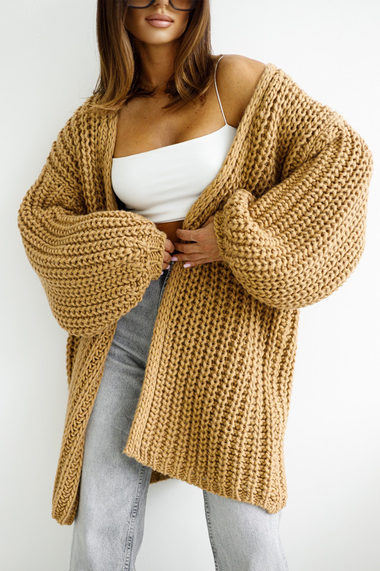 Sweter Kardigan LORI camel Madame Sue