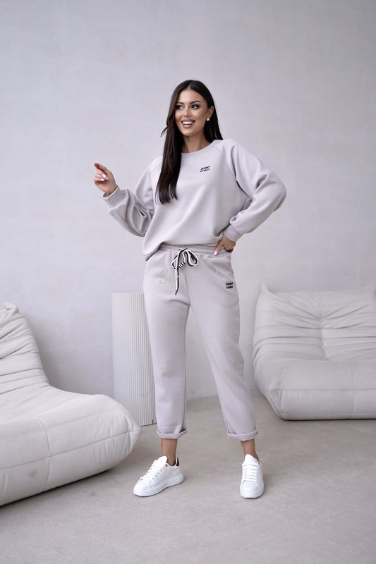 Komplet dresowy masełkowy min min, kamienny beż