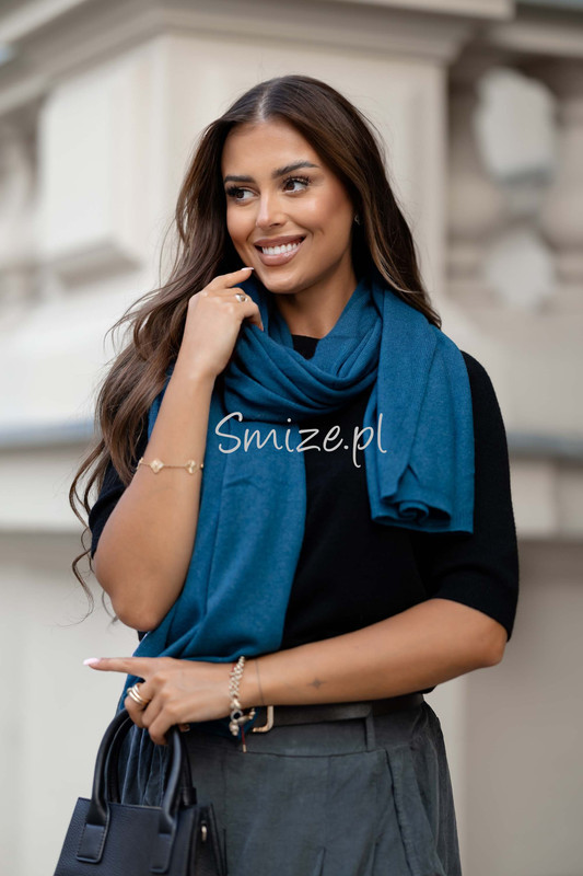 Szal kaszmirowy morski CASHMERE