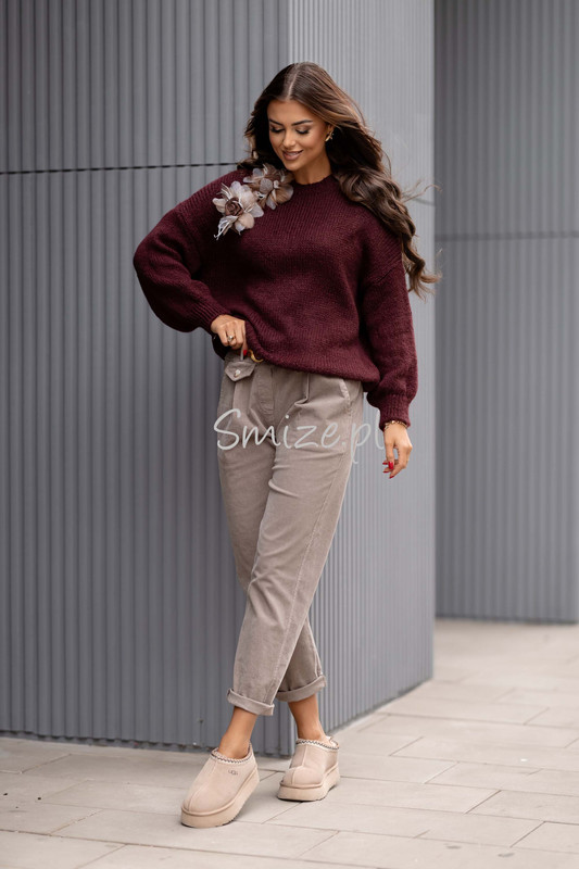 Sweter ROSES Lamya, bordowy