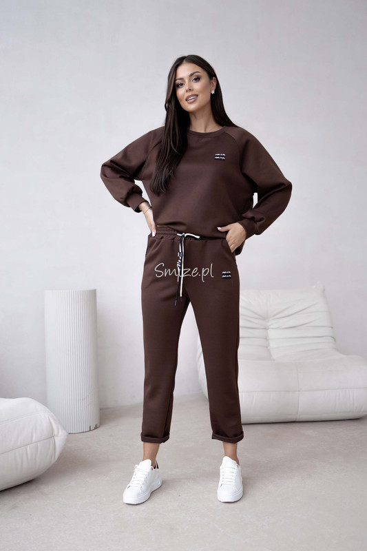 Komplet dresowy masełkowy min min, czekoladowy