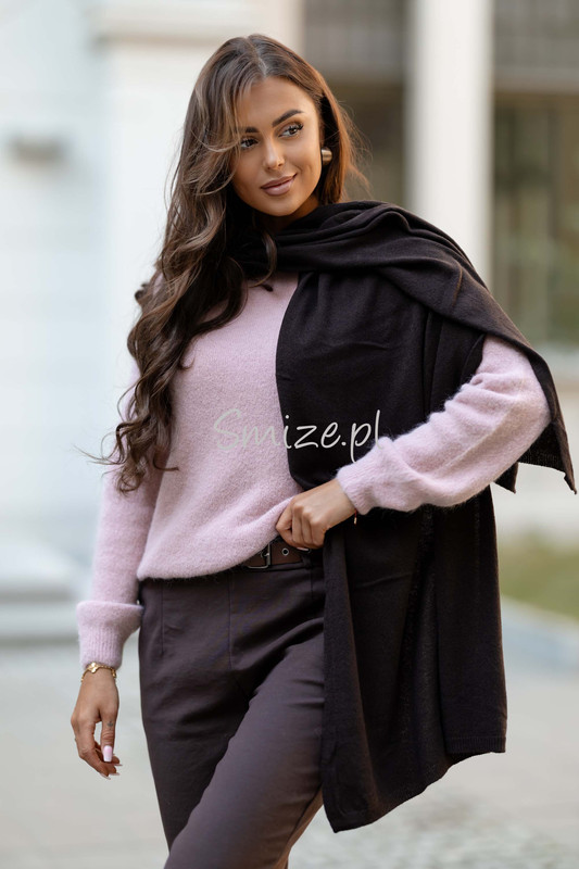 Szal kaszmirowy czekoladowy CASHMERE