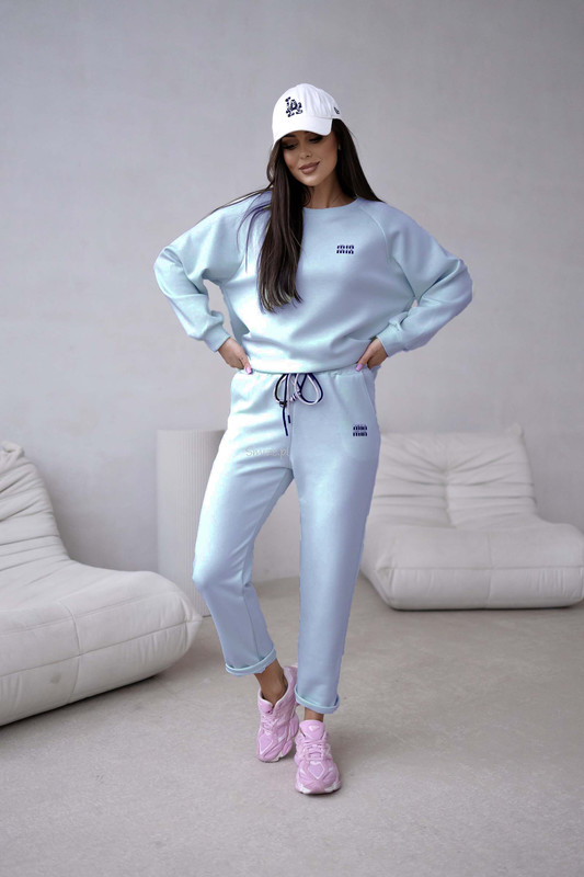 Komplet dresowy masełkowy min min, błękitny