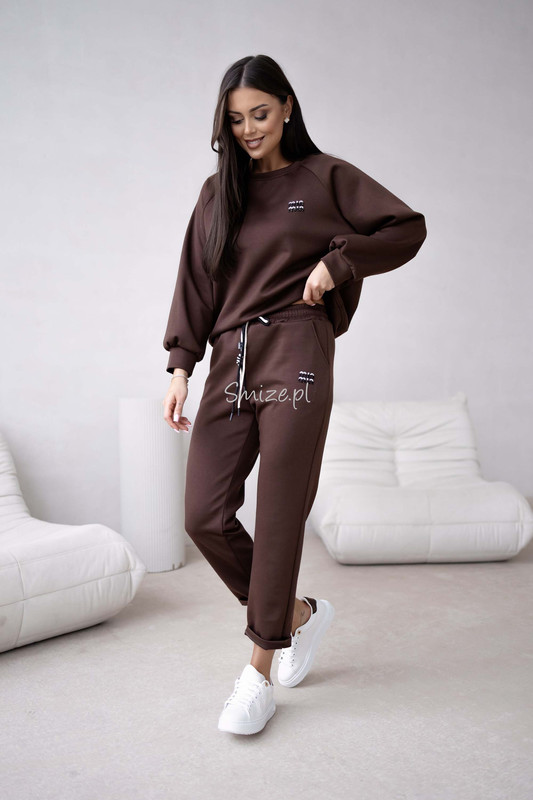 Komplet dresowy masełkowy min min, czekoladowy