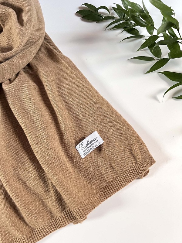 Szal kaszmirowy camel CASHMERE