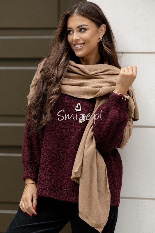 Szal kaszmirowy camel CASHMERE