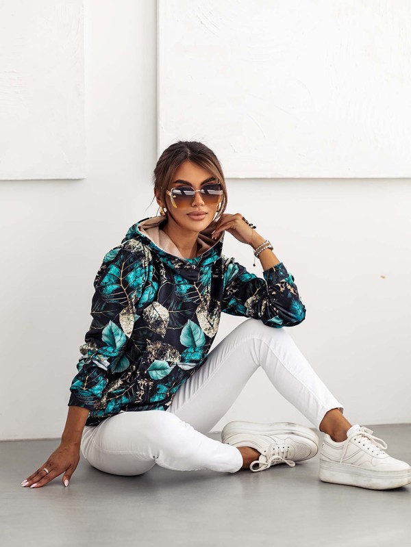 Welurowa bluza Hoodie Tropical