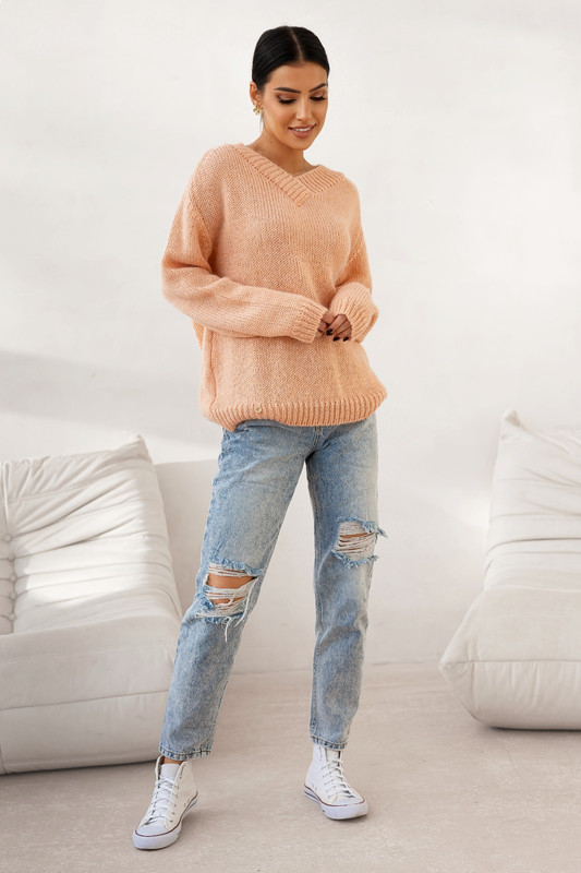 Sweter damski wełna moher premium Sisi V neck Madame Sue