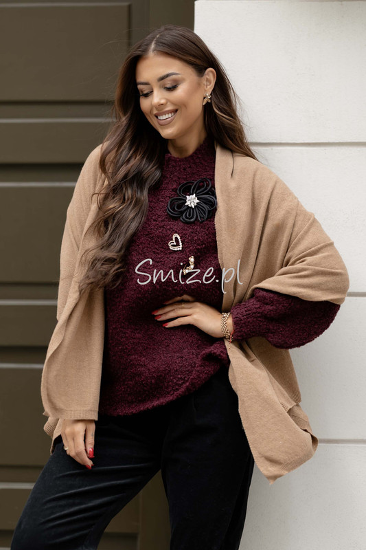 Szal kaszmirowy camel CASHMERE