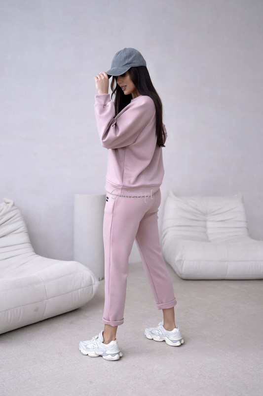 Komplet dresowy masełkowy min min, pudrowy róż