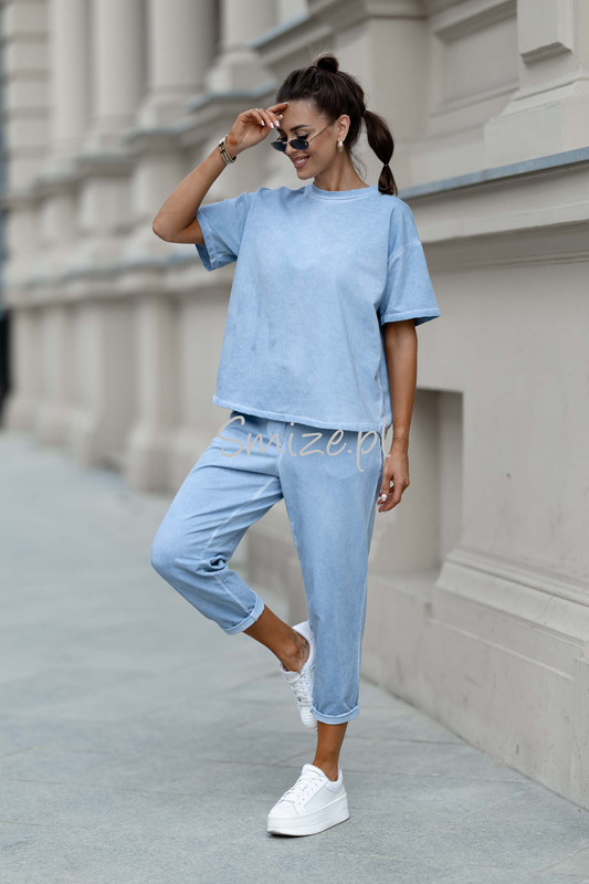 Bawełniany Komplet dresowy Spodnie i tshirt Wiya