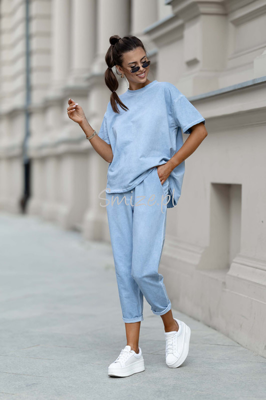 Bawełniany Komplet dresowy Spodnie i tshirt Wiya