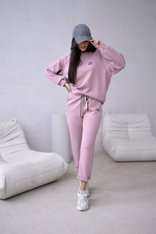 Komplet dresowy masełkowy min min, pudrowy