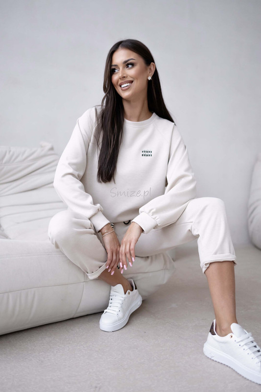 Komplet dresowy masełkowy min min, beżowy