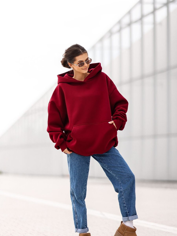 Bluza OVERSIZE Mickey Mouse, bordowy