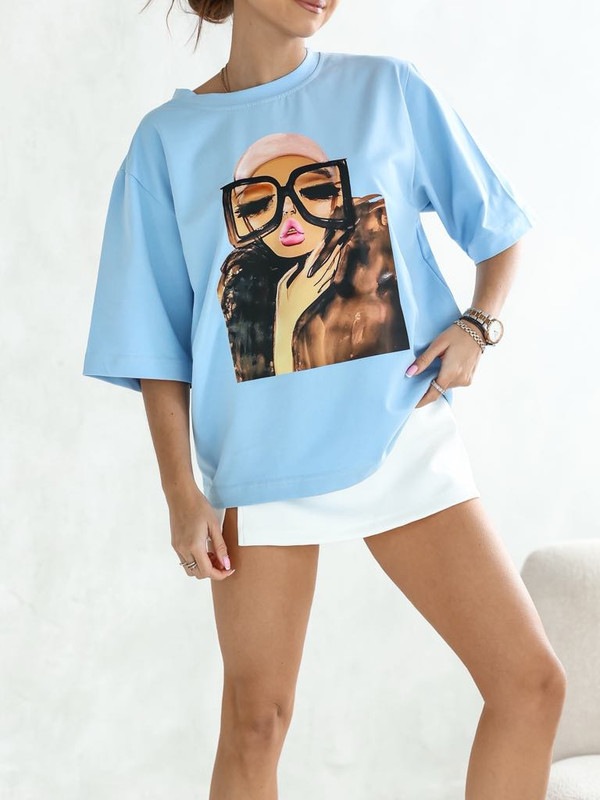 T-shirt Face with glasses