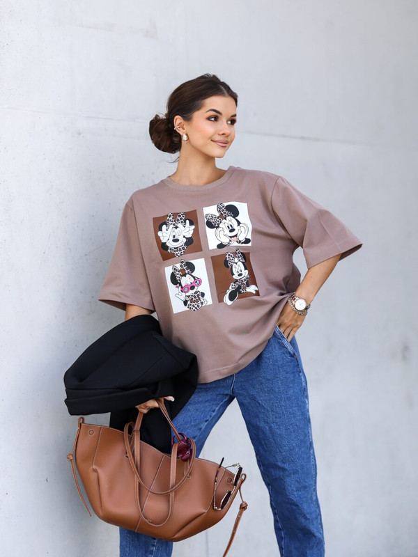 T-shirt UNI Minnie Mouse, cappucino