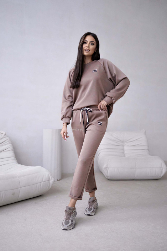 Komplet dresowy masełkowy min min, fango melanż