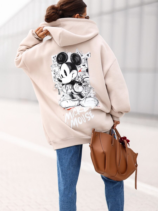 Bluza OVERSIZE Mickey Mouse, beżowy