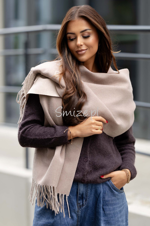 Szal damski z wiskozą mokka