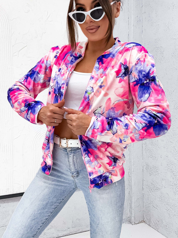 Welurowa bluza bomberka
