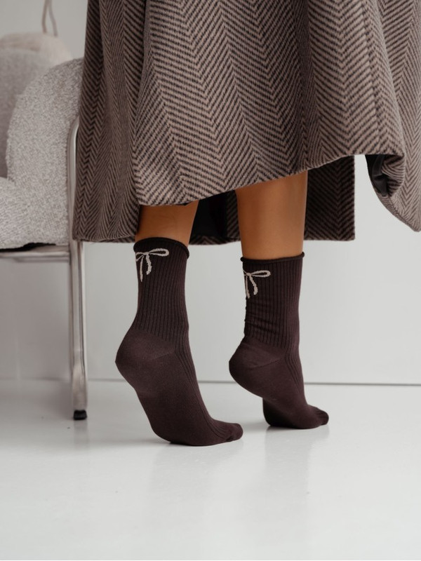 Skarpetki damskie z kokardką