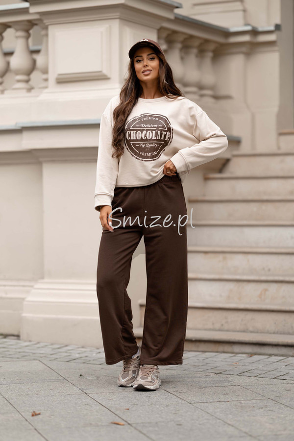 Szerokie Bawełniane Spodnie dresowe Michelle
