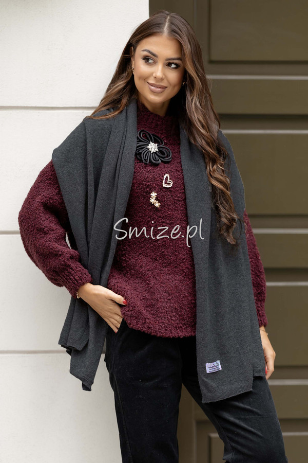 Szal kaszmirowy grafitowy CASHMERE