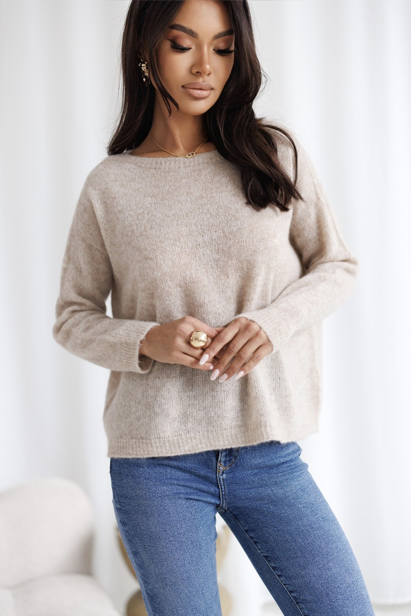 Sweter KARLA baby alpaka Madame Sue, beżowy