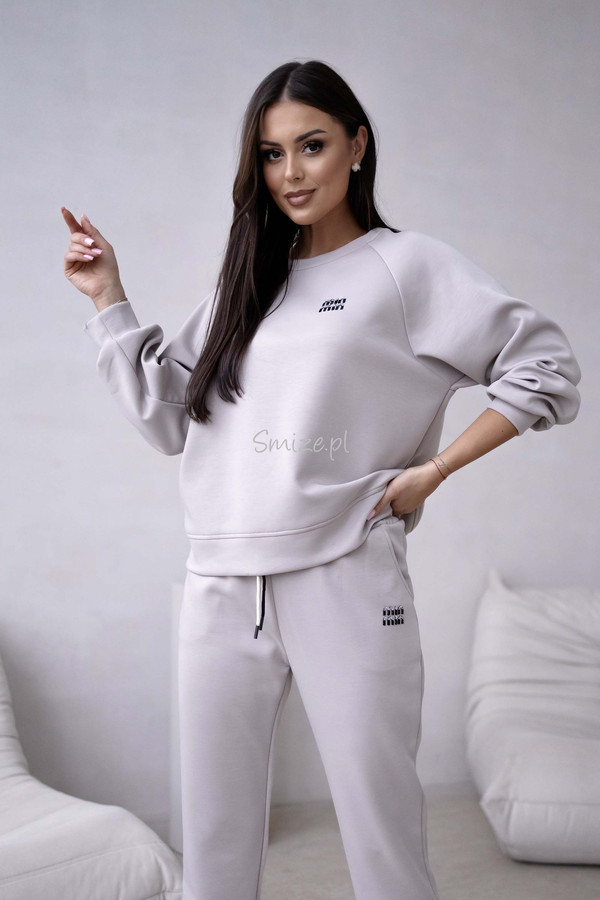 Komplet dresowy masełkowy min min, kamienny beż