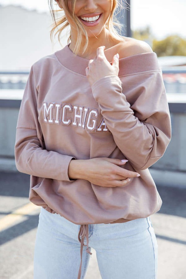 Bluza oversize MICHIGAN Me Gusta mokka