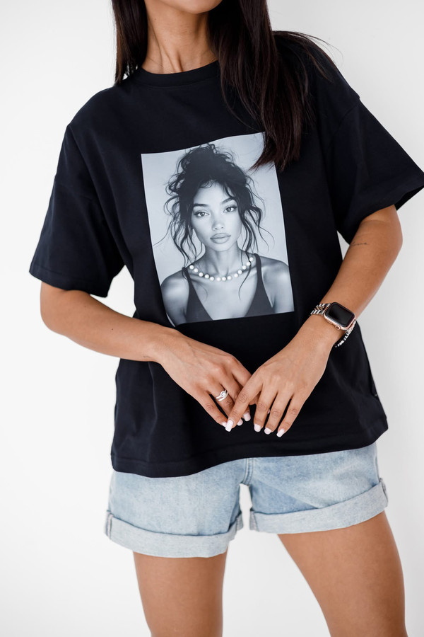 T-shirt z aplikacją 3D Madame Sue