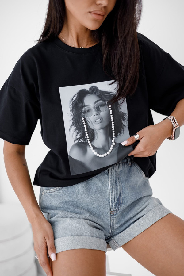 T-shirt z aplikacją 3D Madame Sue