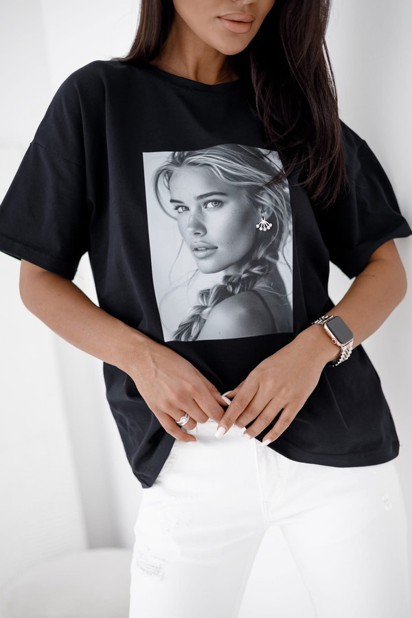 T-shirt z aplikacją 3D Madame Sue