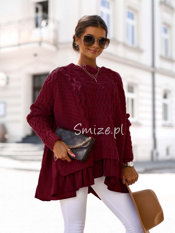 Sweter z koszulową wstawką TULUM Cocomore 