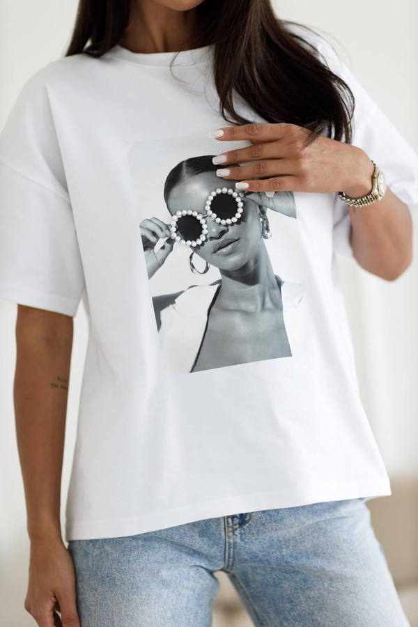 T-shirt z aplikacją 3D Madame Sue