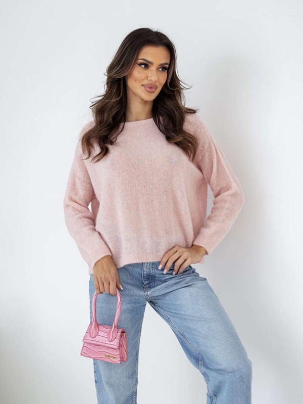 Sweter KARLA baby alpaka Madame Sue, pudrowy róż