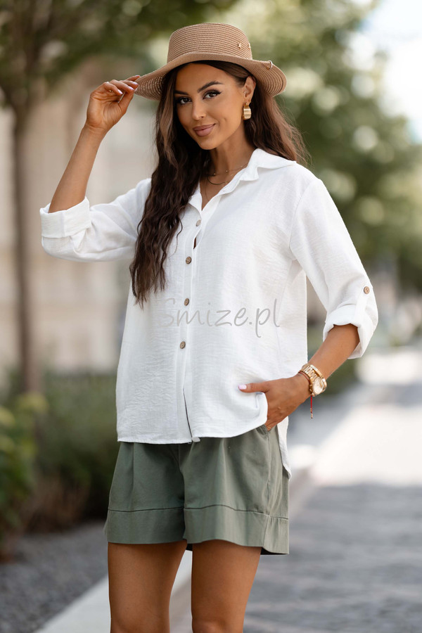 Bawełniana koszula z lnem Relaxed Style