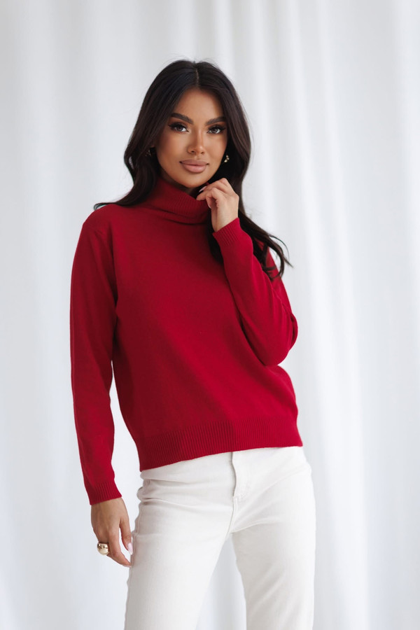 Kaszmirowy sweter damski z golfem Madame Sue