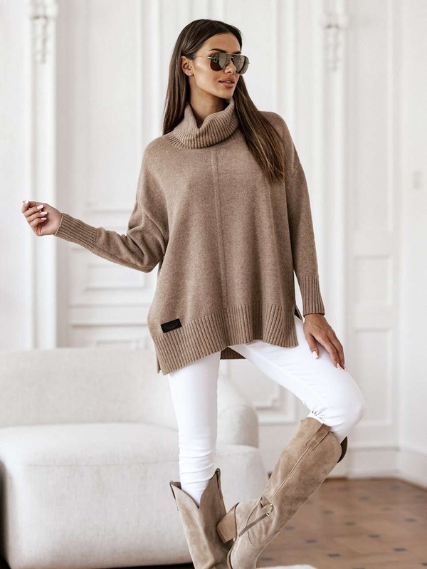 Sweter damski wełniany golf JOSE Madame Sue