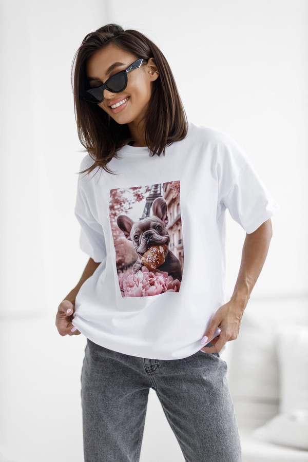 T-shirt Buldog Madame Sue