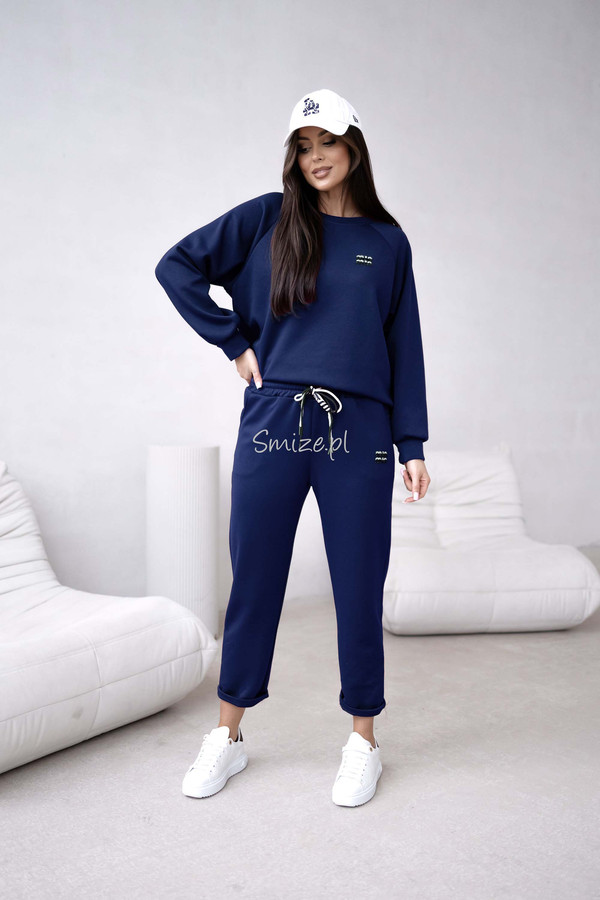 Komplet dresowy masełkowy min min, granatowy