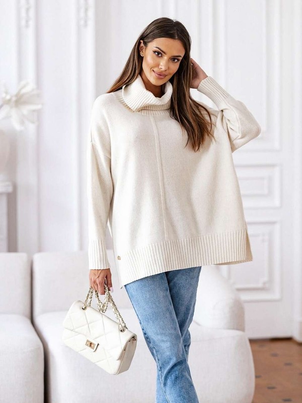 Sweter damski wełniany golf JOSE Madame Sue